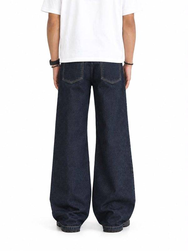 Raw Denim Wide Leg Jeans