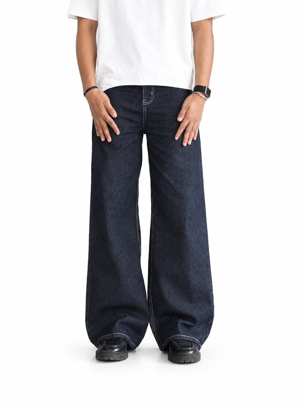 Raw Denim Wide Leg Jeans