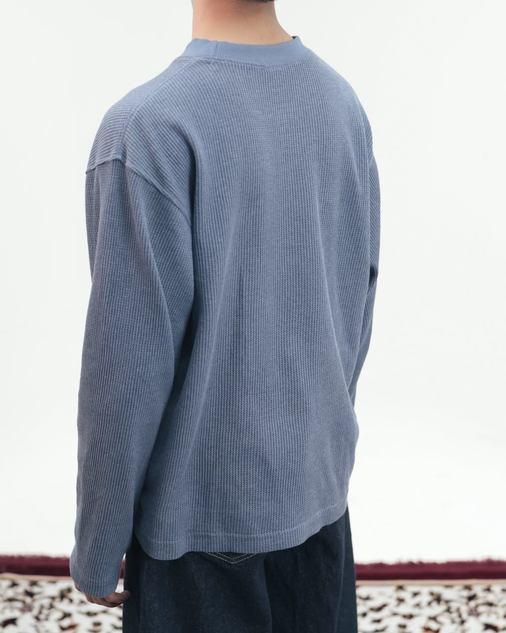 Waffle Knit Oversized Full-Sleeve T-Shirt