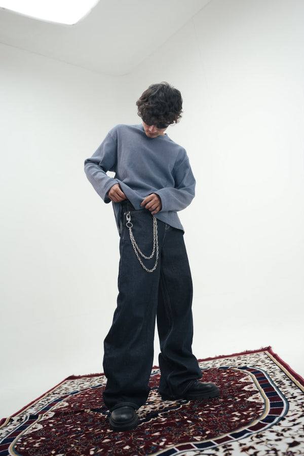 Waffle Knit Oversized Full-Sleeve T-Shirt