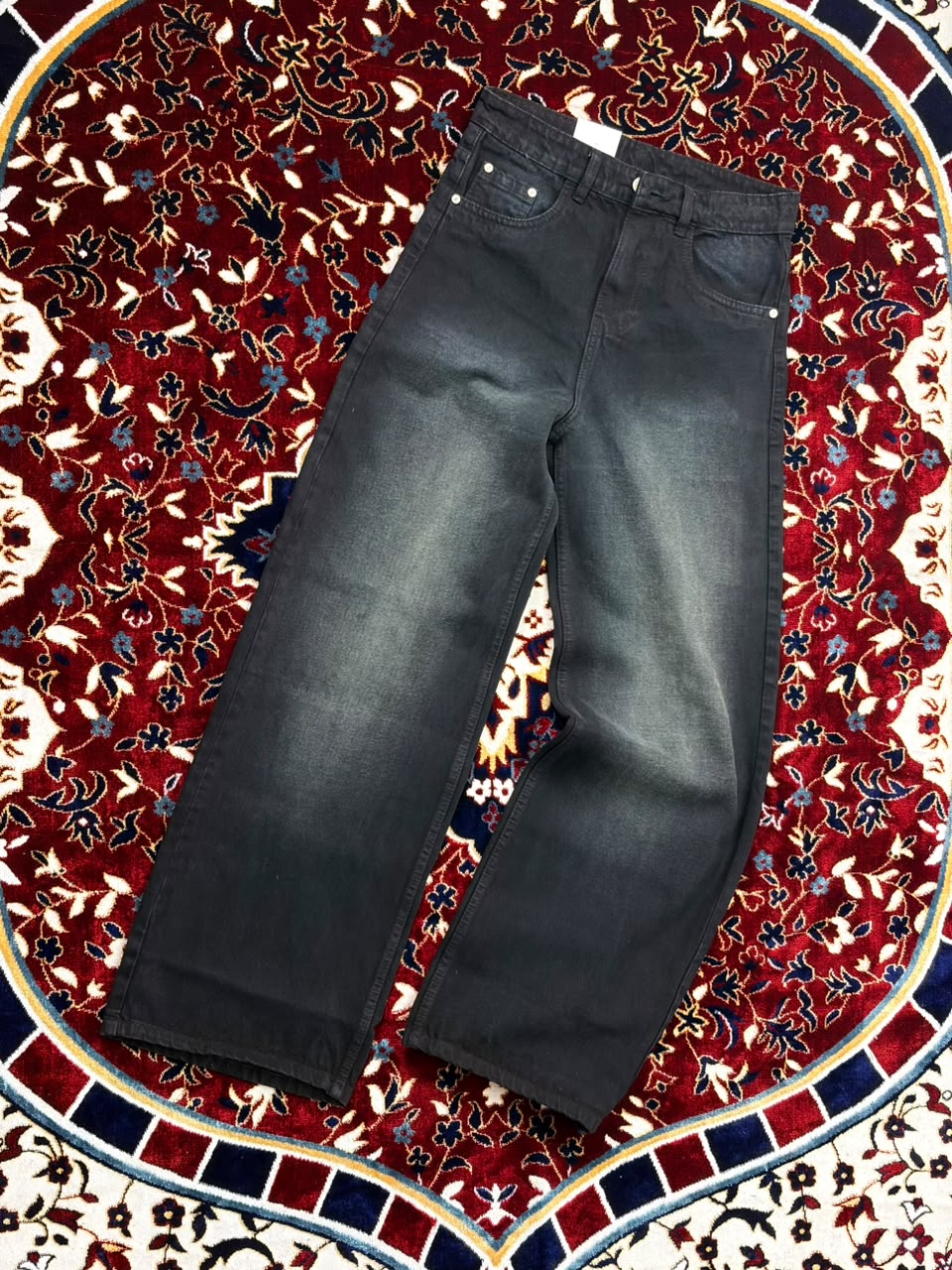 Black Wide-Leg Denim Jeans