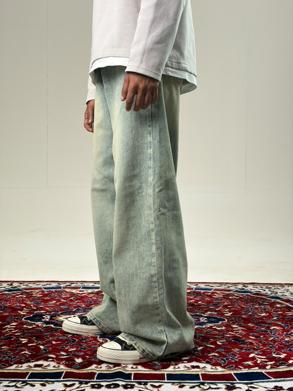 Wide-Leg Denim Jeans