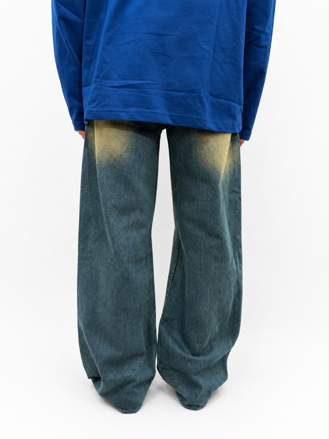 Men's  baggy wide-leg denim jeans